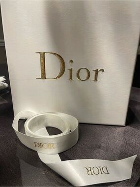 Dior storage gift box like new 8.3x8.3x3 with ribbon